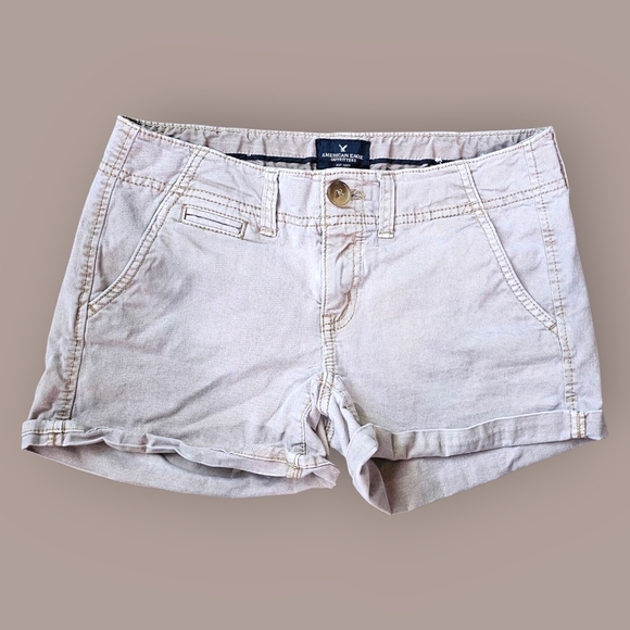 American Eagle Outfitters Tan Jean Shorts Casual Style Vintage- Size 4 - Picture 1 of 5